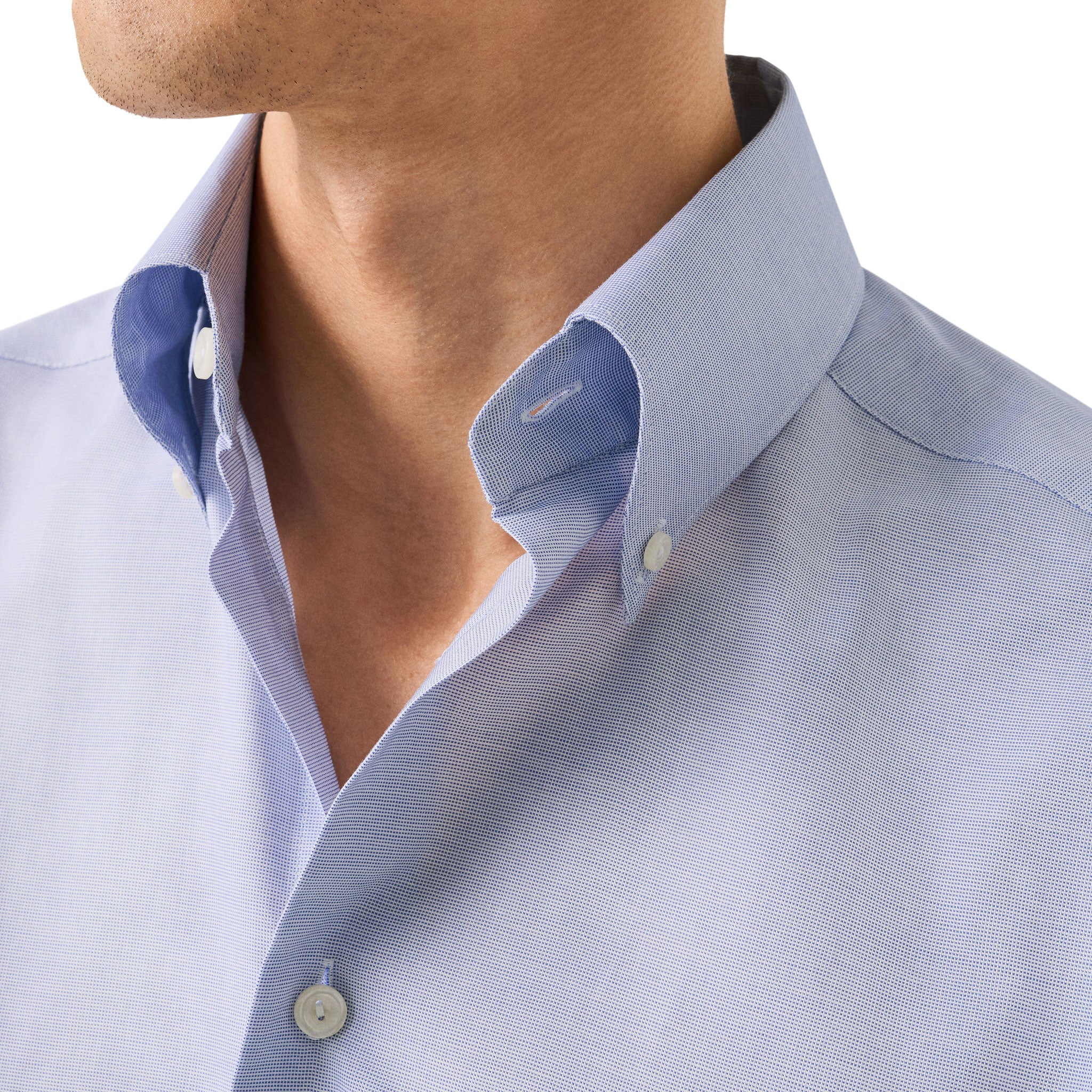 Blue Semi-Solid Wrinkle-Resistant Oxford Slim Fit Shirt - ETON