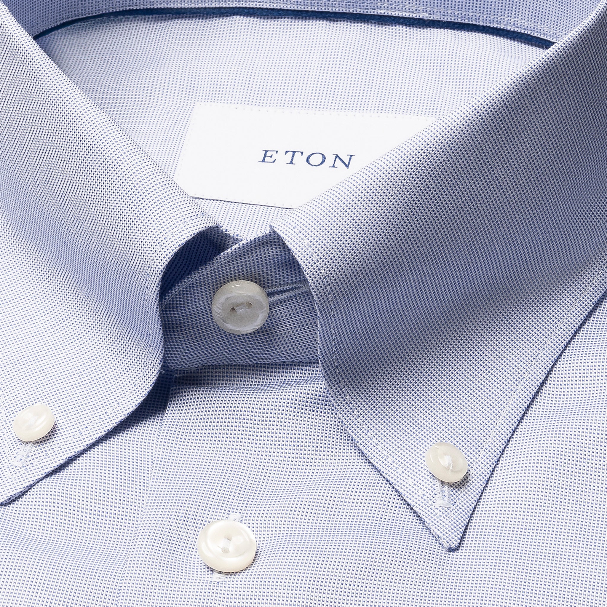 Blue Semi-Solid Wrinkle-Resistant Oxford Slim Fit Shirt - ETON