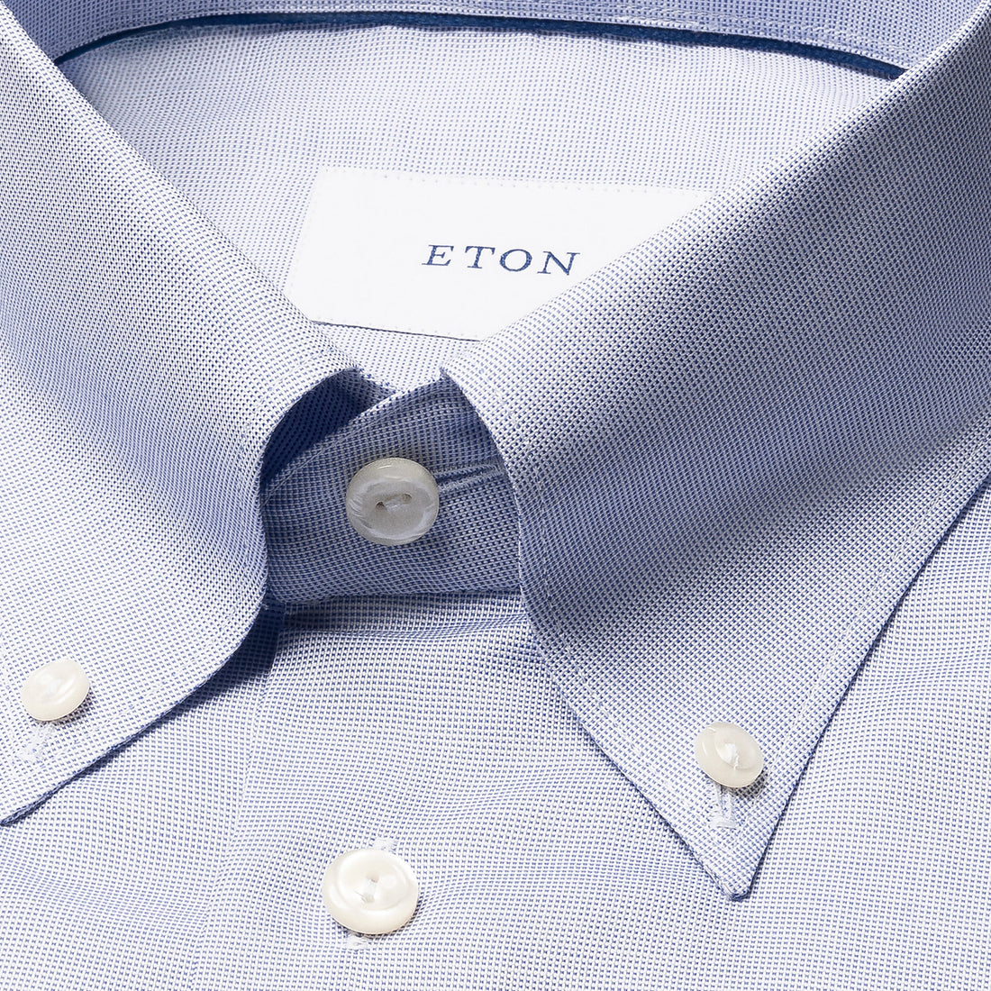 Blue Semi-Solid Wrinkle-Resistant Oxford Slim Fit Shirt - ETON