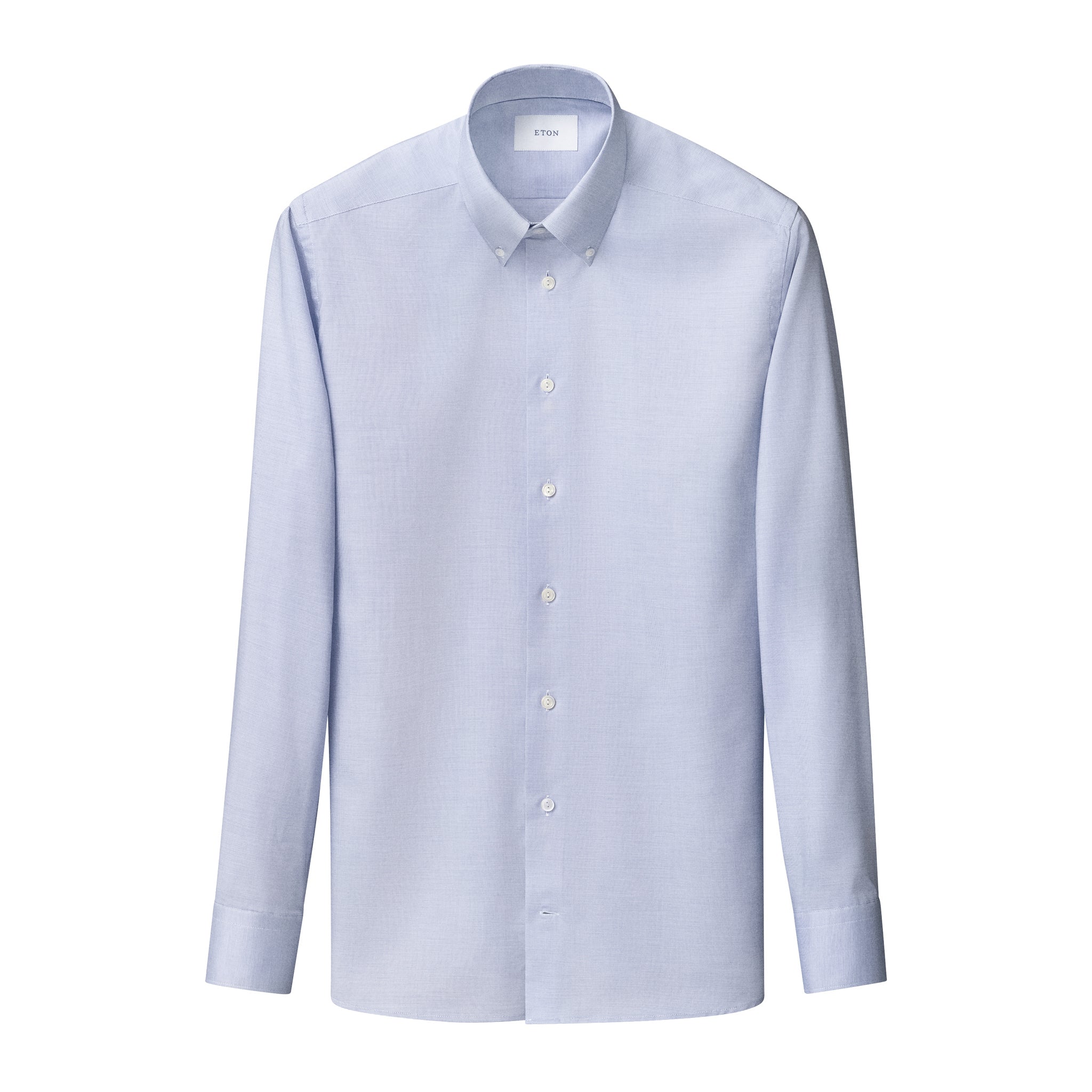 Blue Semi-Solid Wrinkle-Resistant Oxford Slim Fit Shirt - ETON