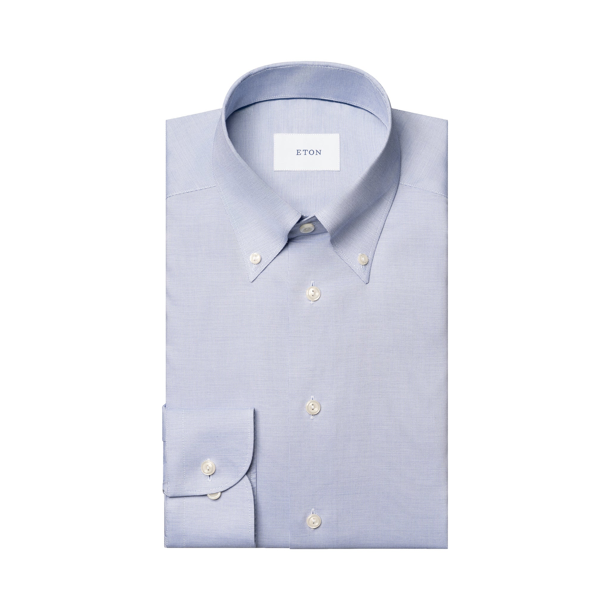 Blue Semi-Solid Wrinkle-Resistant Oxford Slim Fit Shirt - ETON