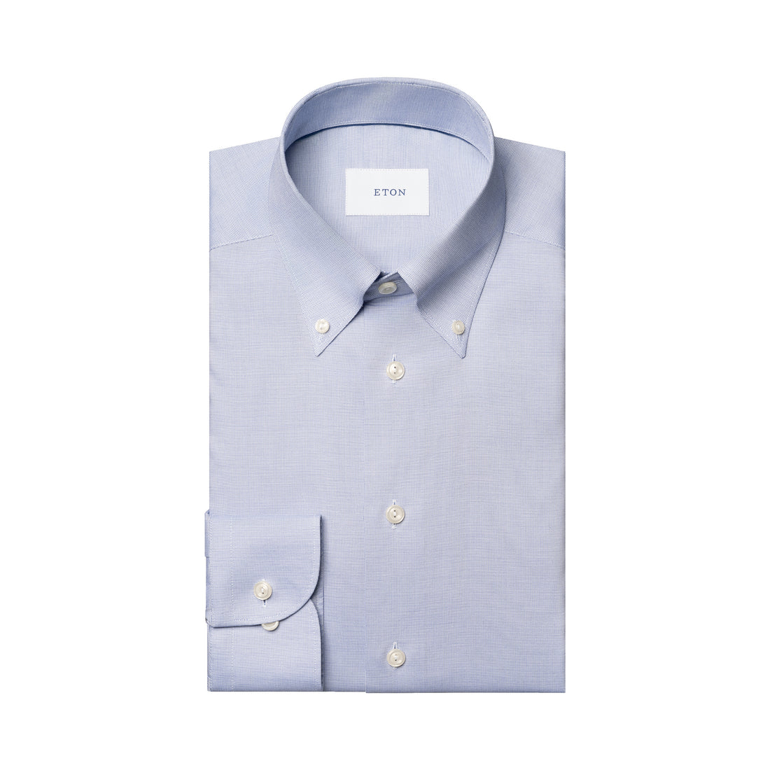 Blue Semi-Solid Wrinkle-Resistant Oxford Slim Fit Shirt - ETON