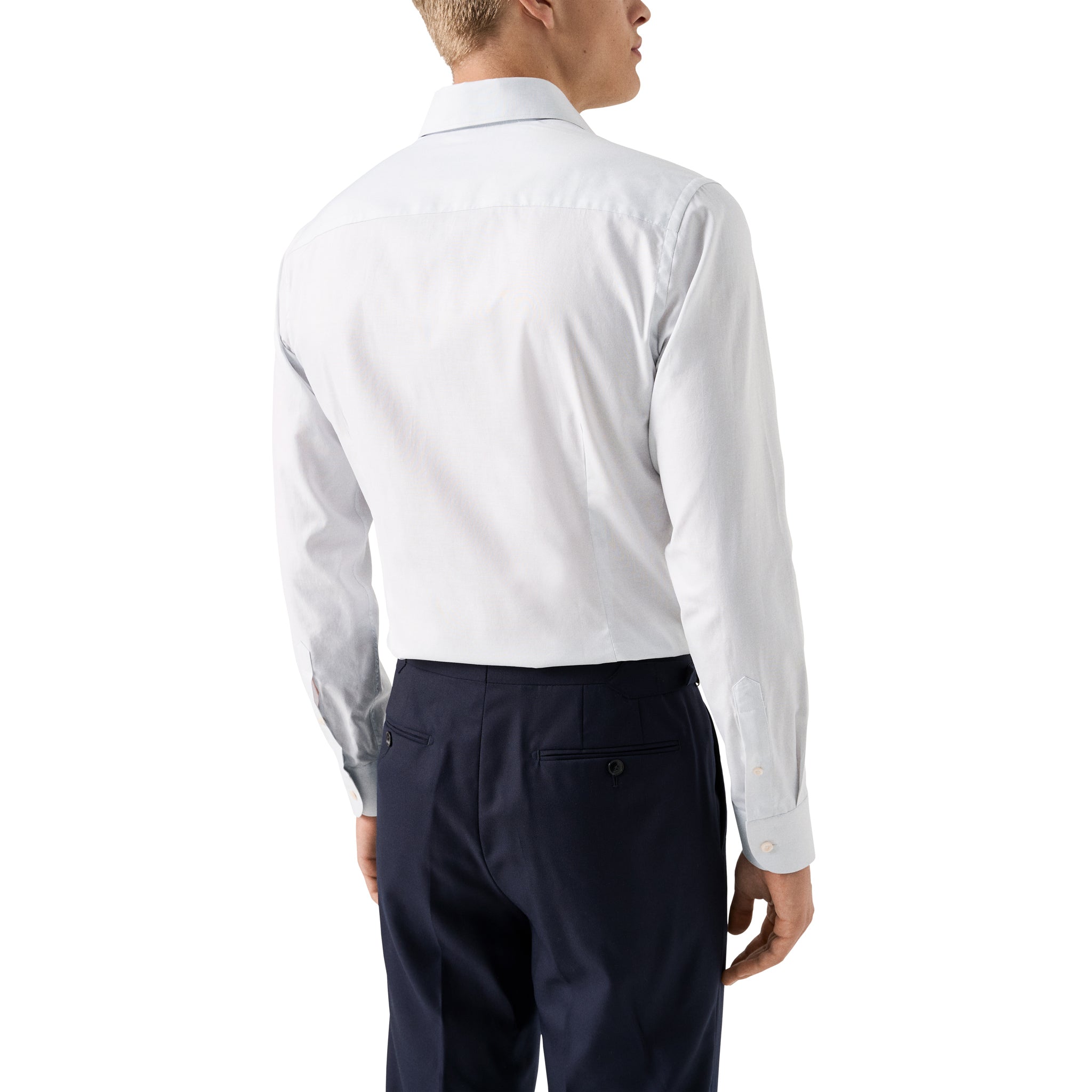 Ice Gray Semi-Solid Signature Oxford Slim Fit Shirt - ETON