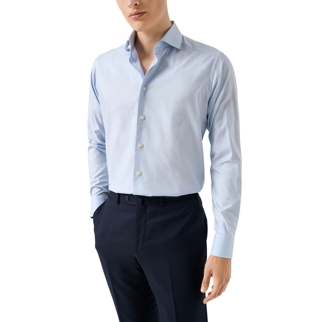 Blue Solid Signature Oxford Slim Fit Shirt - ETON