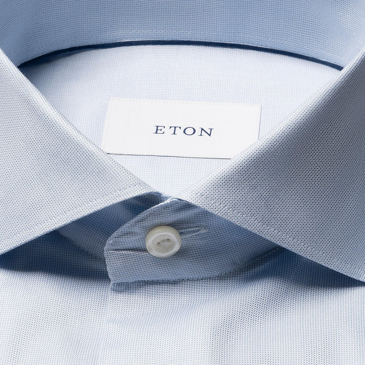 Blue Solid Signature Oxford Slim Fit Shirt - ETON
