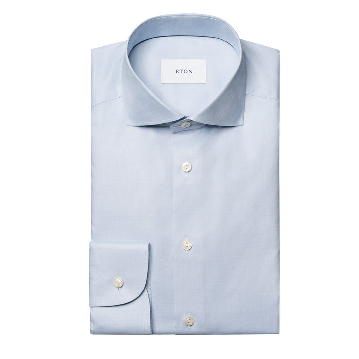 Blue Solid Signature Oxford Slim Fit Shirt - ETON