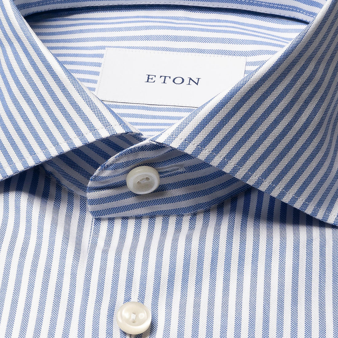 Mid Blue Bengal Striped Signature Oxford Slim Fit Shirt - ETON