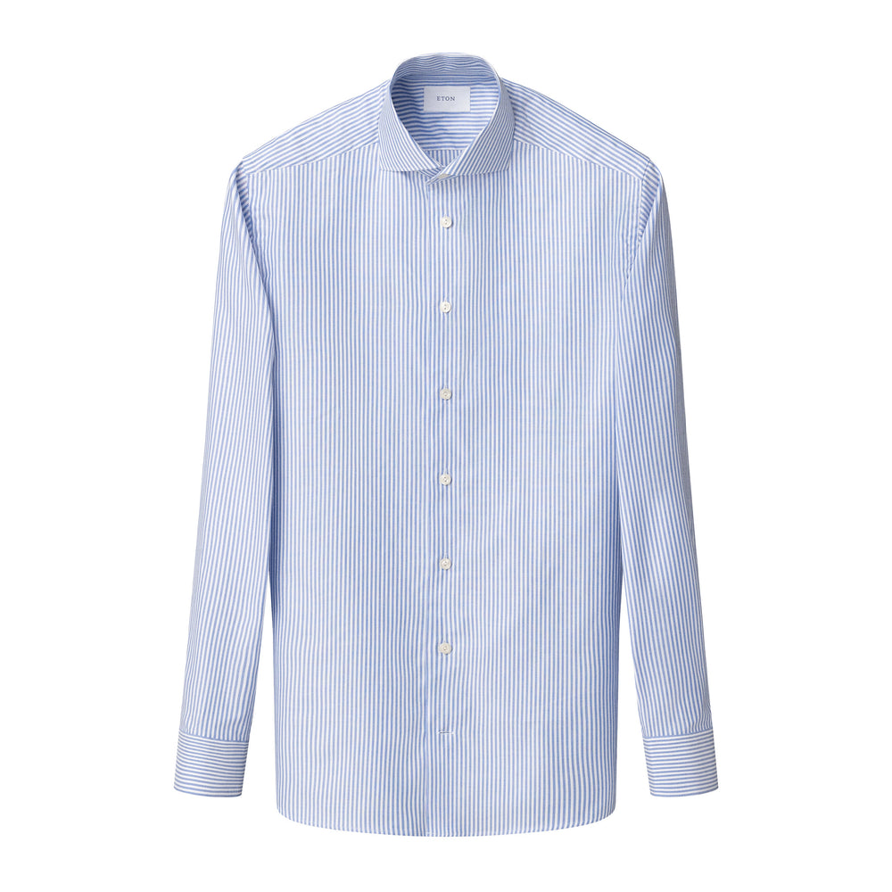 Mid Blue Bengal Striped Signature Oxford Slim Fit Shirt - ETON