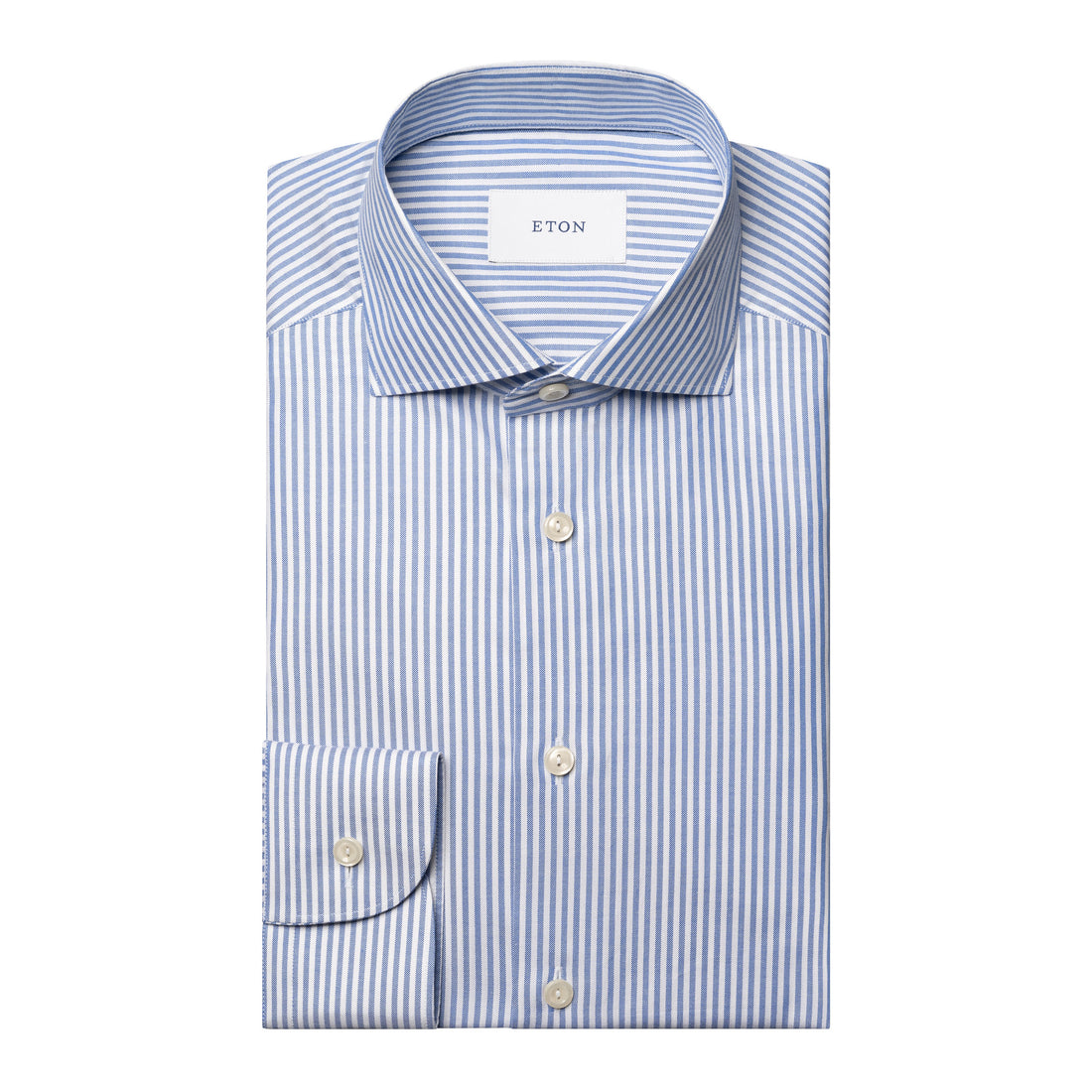 Mid Blue Bengal Striped Signature Oxford Slim Fit Shirt - ETON