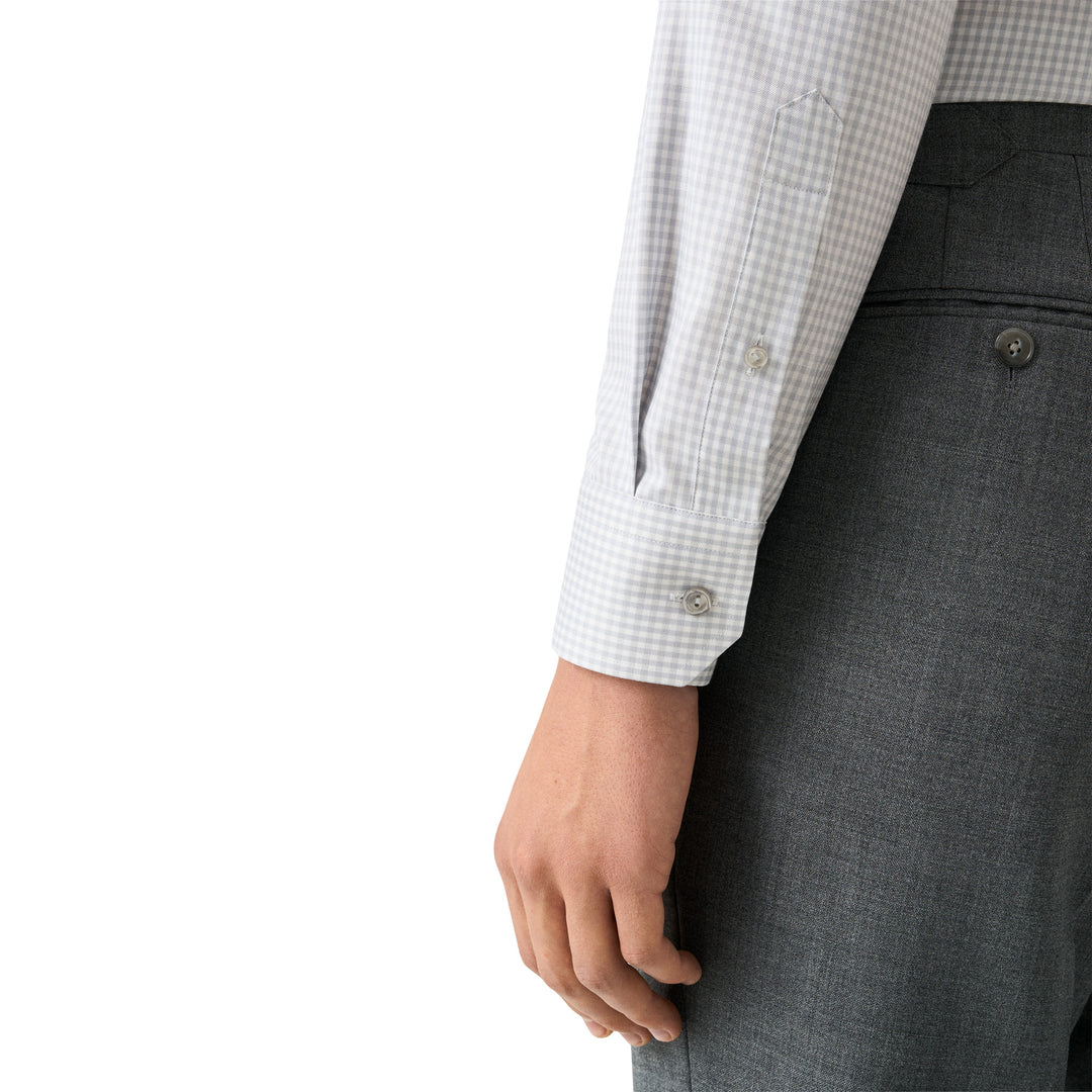 Light Gray Check Cotton-Tencel Lyocell Slim Fit Shirt - ETON
