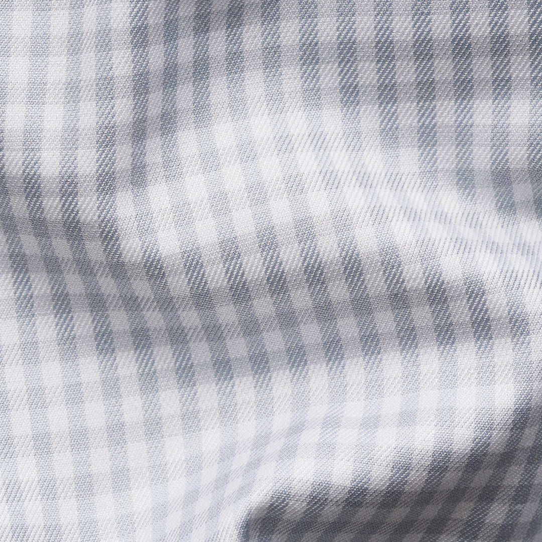 Light Gray Check Cotton-Tencel Lyocell Slim Fit Shirt - ETON