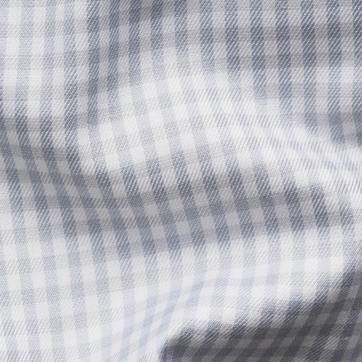 Light Gray Check Cotton-Tencel Lyocell Slim Fit Shirt - ETON