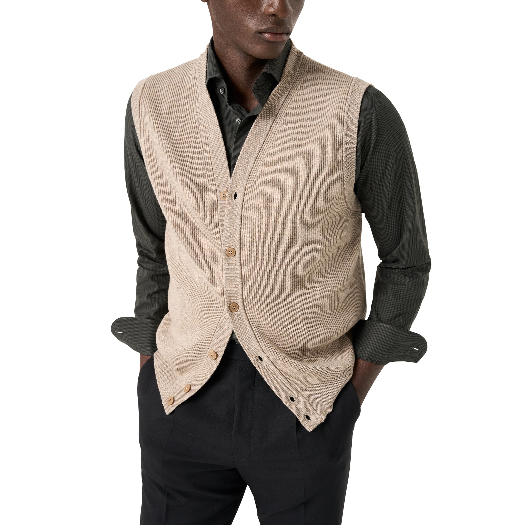 Dark Green Micro Check Signature Lightweight Flannel Slim Fit Shirt - ETON