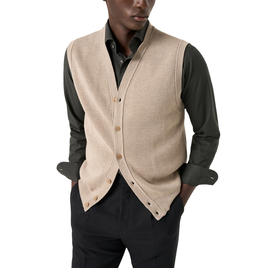 Dark Green Micro Check Signature Lightweight Flannel Slim Fit Shirt - ETON