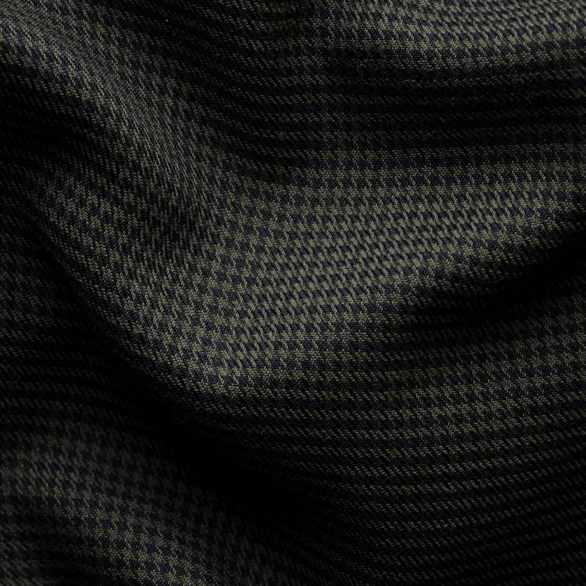 Dark Green Micro Check Signature Lightweight Flannel Slim Fit Shirt - ETON