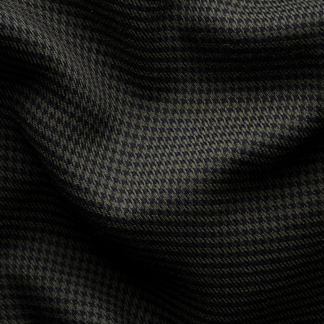 Dark Green Micro Check Signature Lightweight Flannel Slim Fit Shirt - ETON