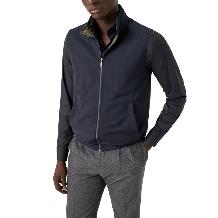 Navy Blue Solid Signature Flannel Slim Fit Shirt - ETON