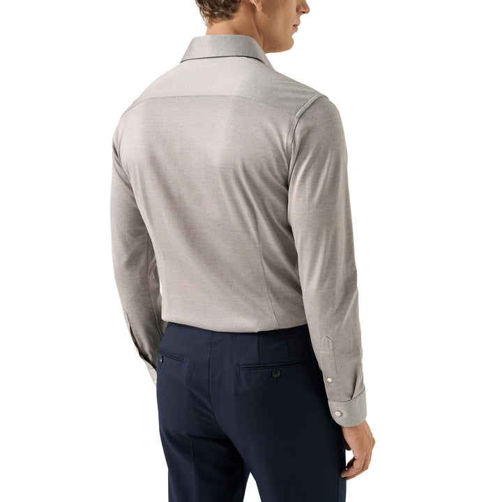 Beige Filo Di Scozia Cotton Knit Slim Fit Casual Shirt - ETON