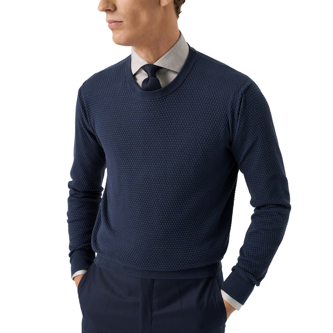 Beige Filo Di Scozia Cotton Knit Slim Fit Casual Shirt - ETON