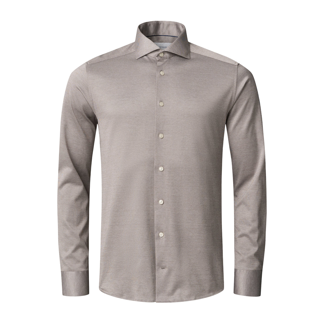 Beige Filo Di Scozia Cotton Knit Slim Fit Casual Shirt - ETON