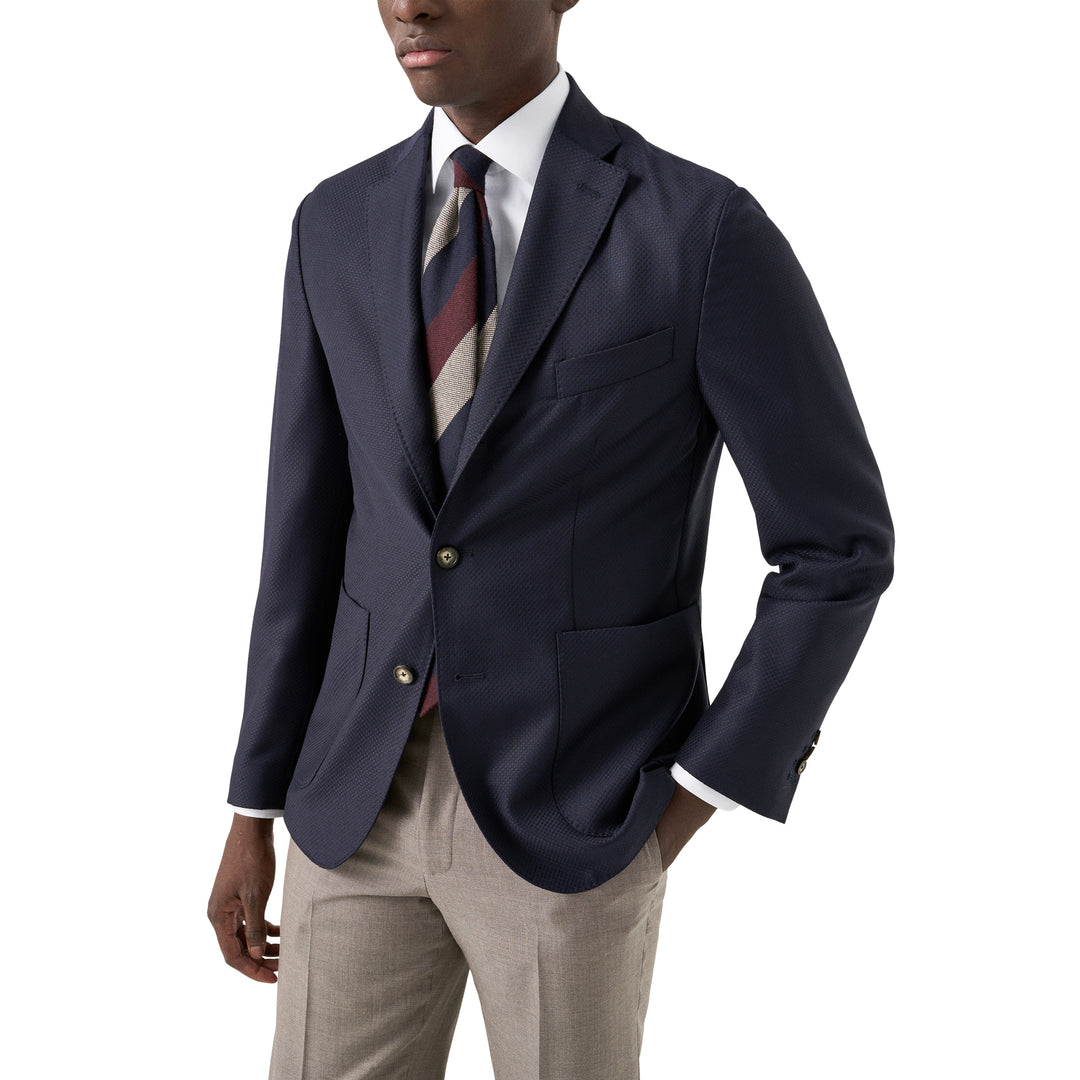 White Floral Effect Contrast Signature Twill Slim Fit Shirt - ETON