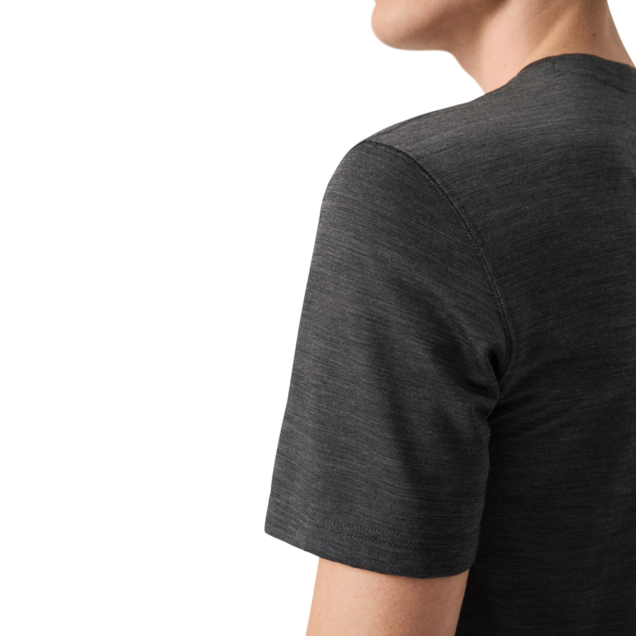 Dark Gray Merino Wool Lyocell Crew Neck T-shirt - ETON