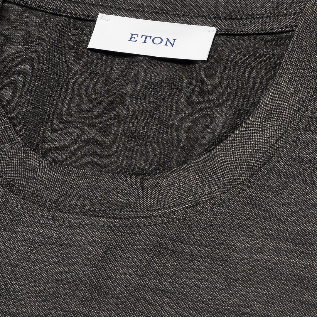 Dark Gray Merino Wool Lyocell Crew Neck T-shirt - ETON