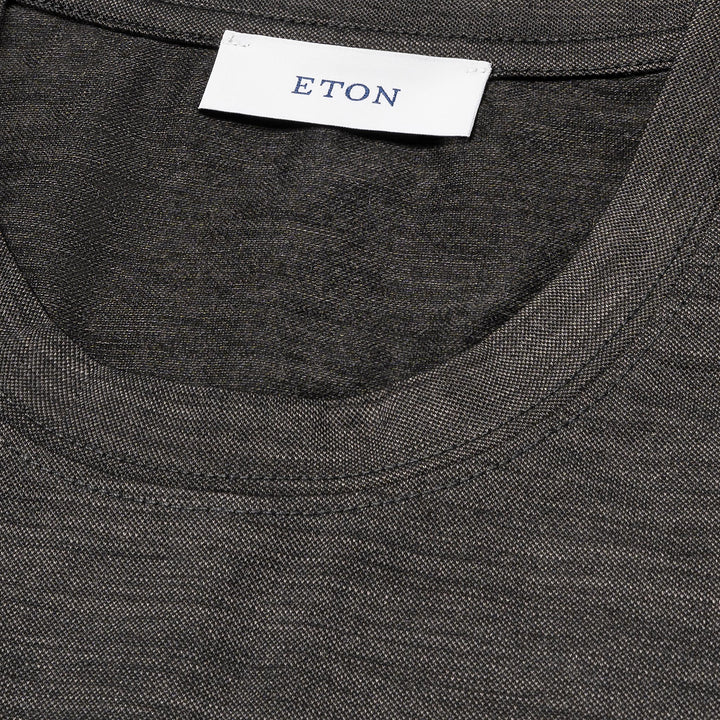 Dark Gray Merino Wool Lyocell Crew Neck T-shirt - ETON