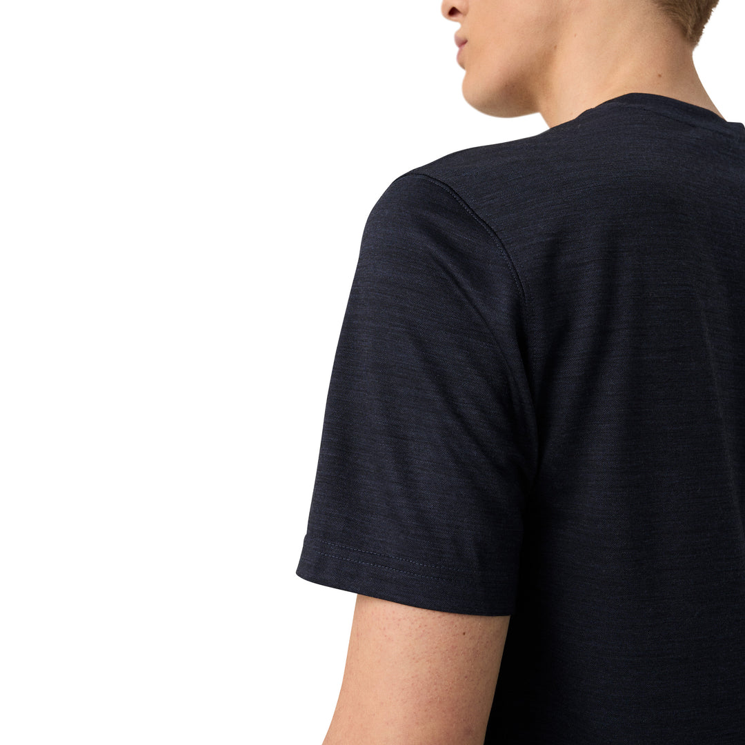Navy Blue Merino Wool Lyocell Crew Neck T-shirt - ETON