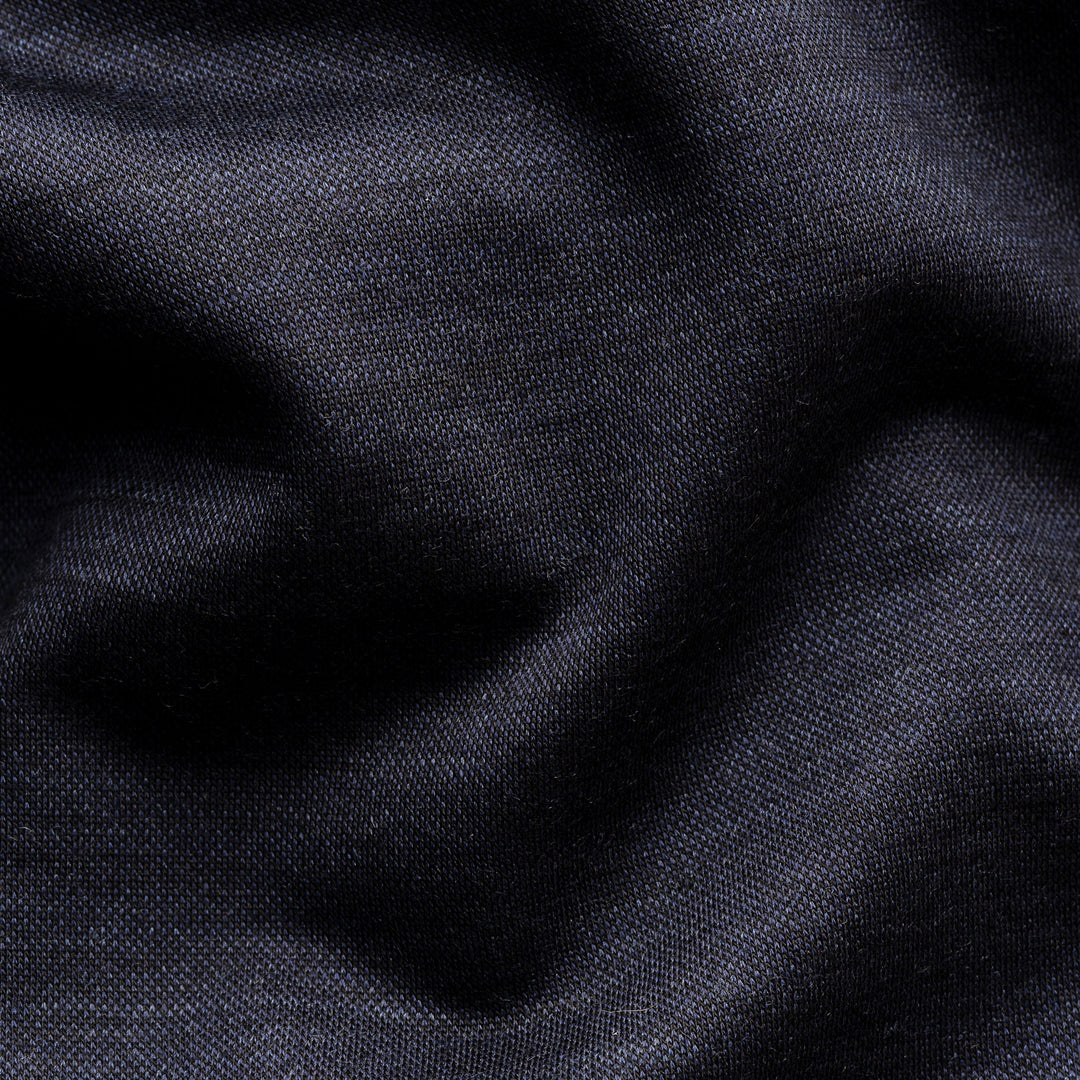 Navy Blue Merino Wool Lyocell Crew Neck T-shirt - ETON