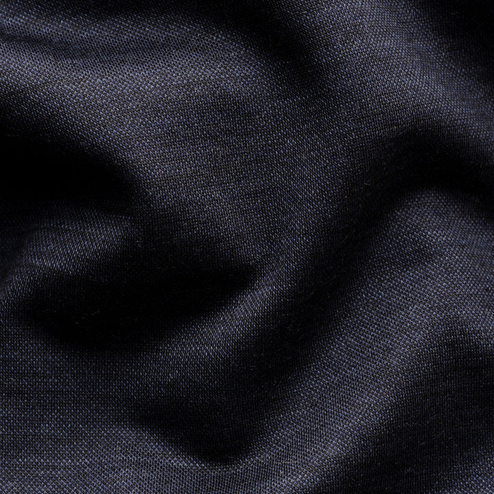 Navy Blue Merino Wool Lyocell Crew Neck T-shirt - ETON