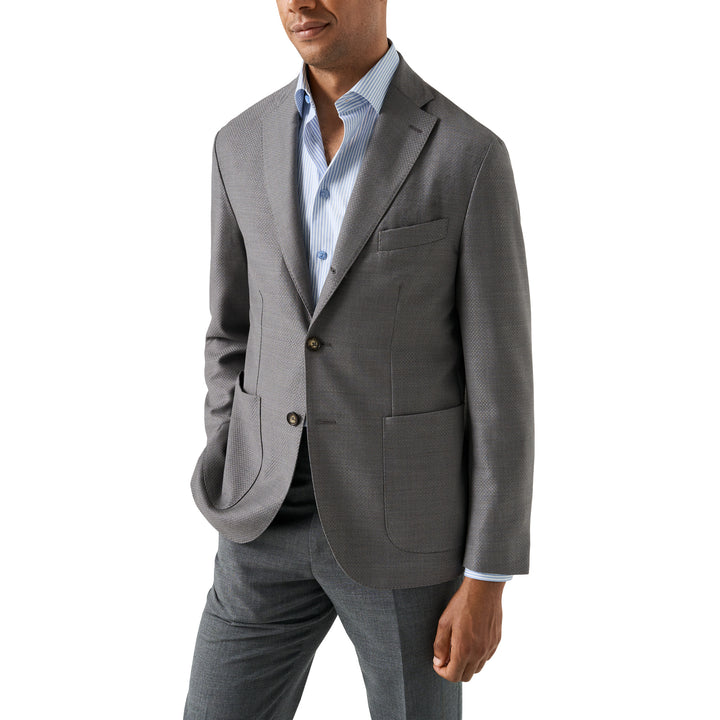 Mid Gray Wool Knit Hopsack Soft Jacket - ETON