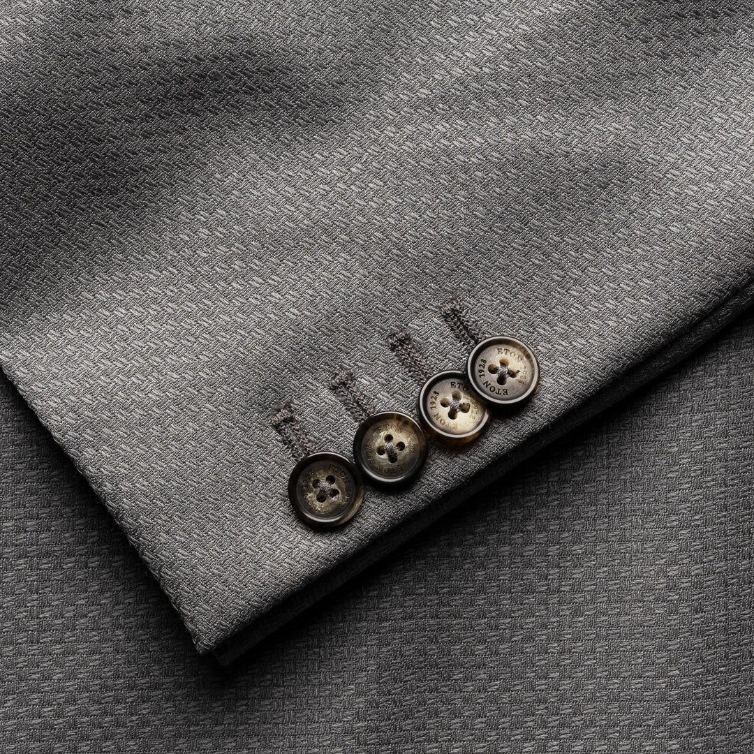 Mid Gray Wool Knit Hopsack Soft Jacket - ETON