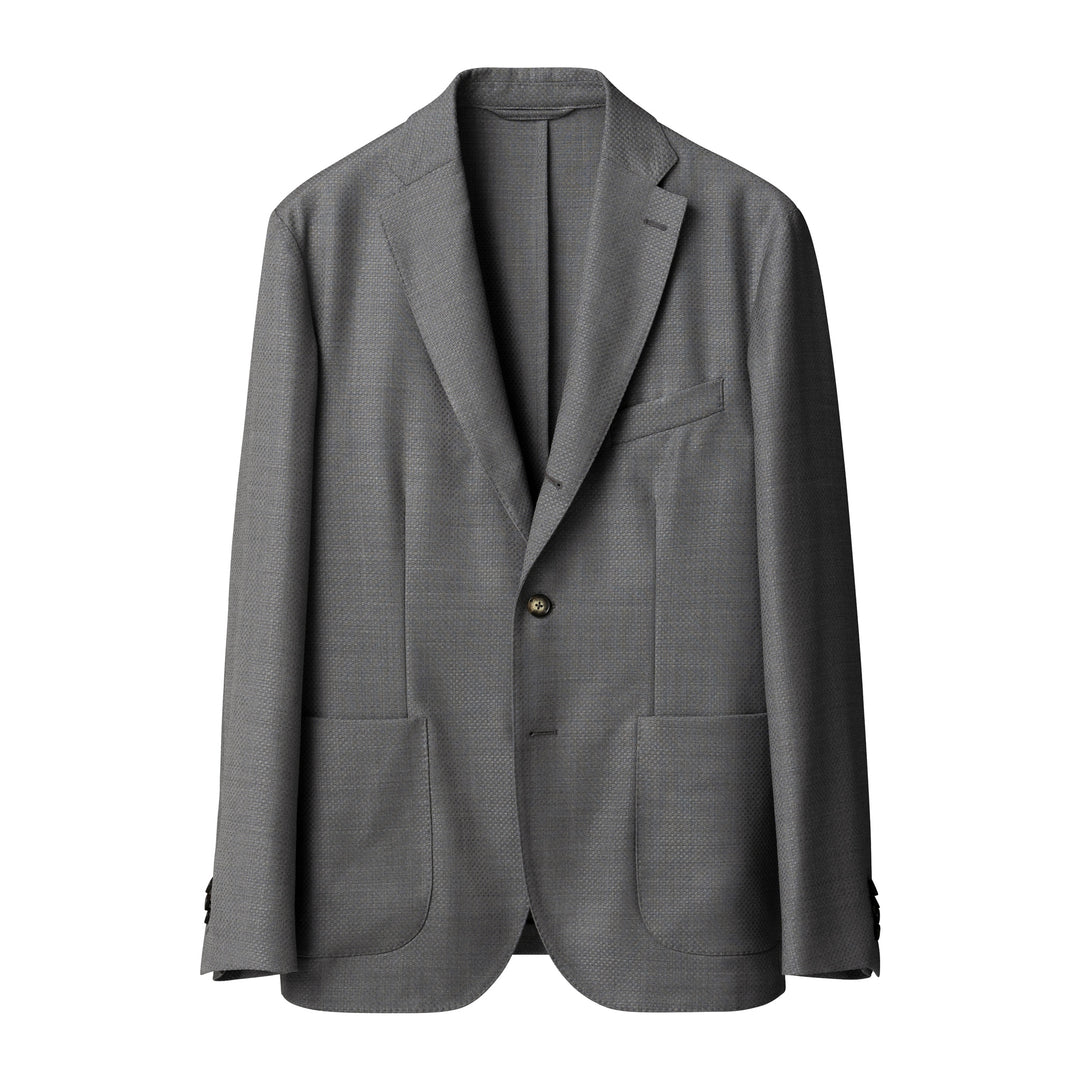 Mid Gray Wool Knit Hopsack Soft Jacket - ETON