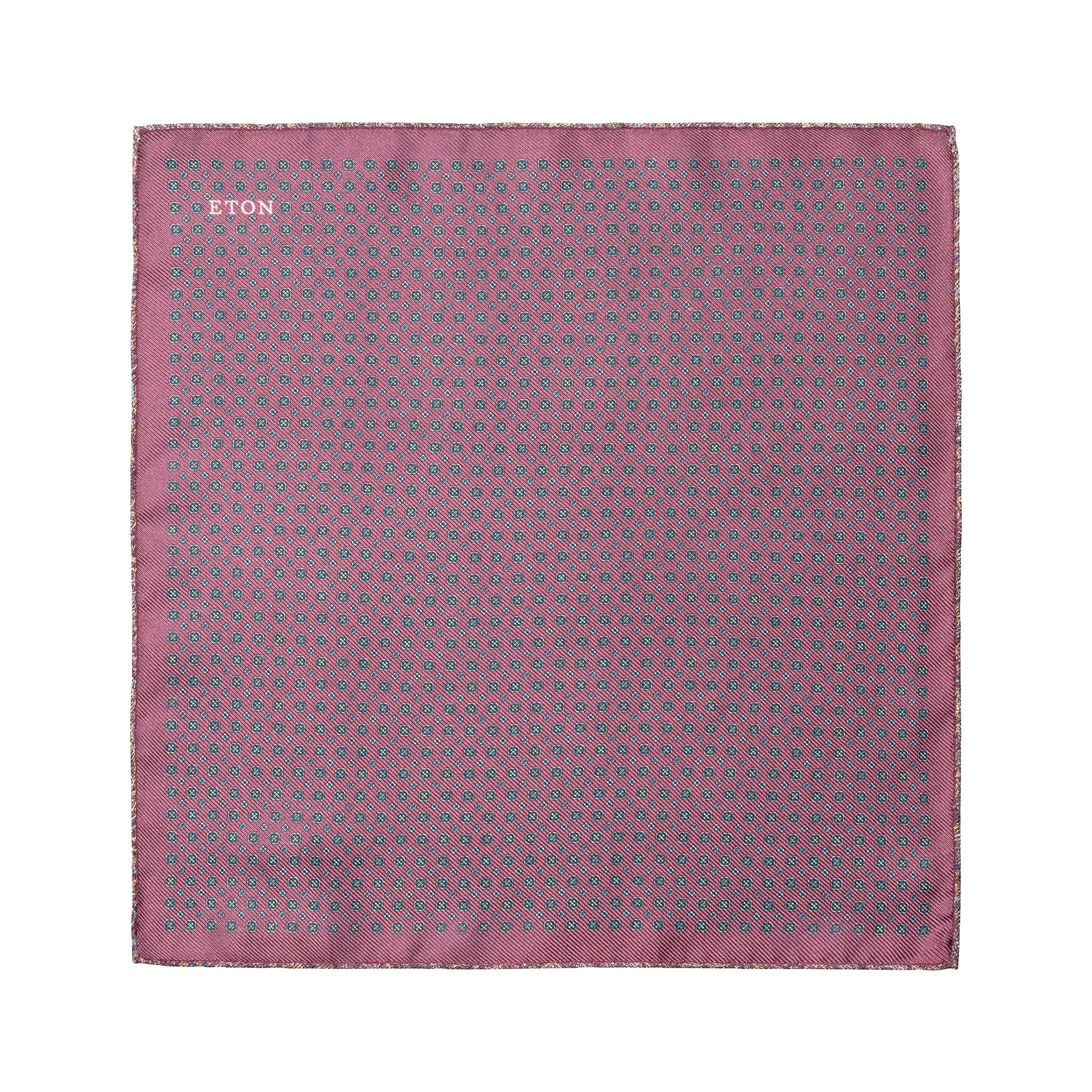 Mid purple Double Print Silk Pocket Square - ETON