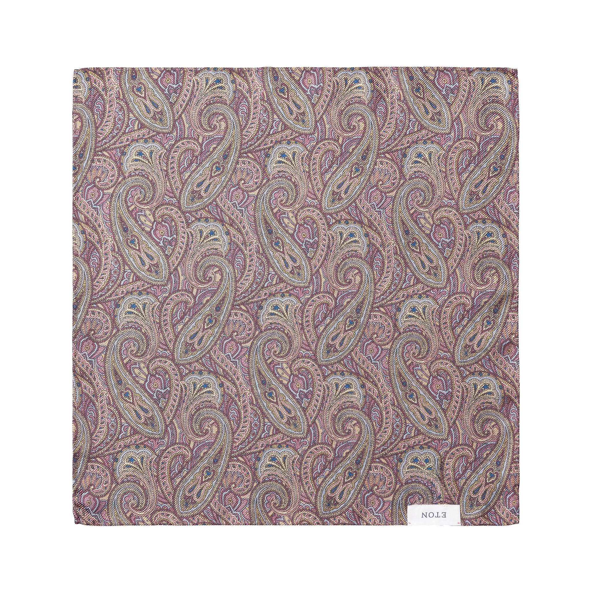 Mid purple Double Print Silk Pocket Square - ETON