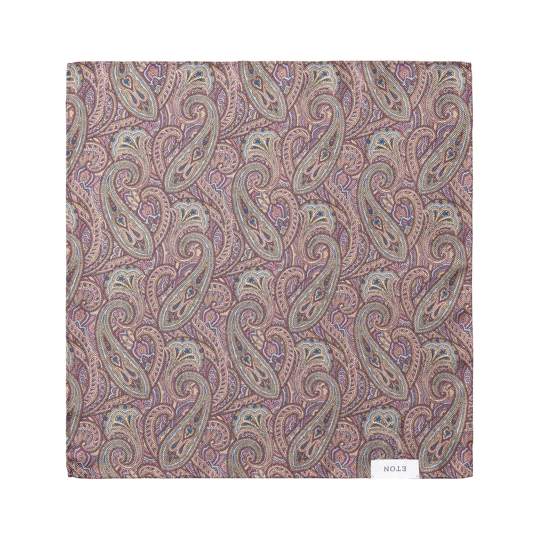 Mid purple Double Print Silk Pocket Square - ETON