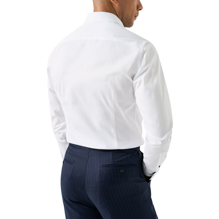 White Floral Effect Contrast Signature Twill Slim Fit Shirt - ETON