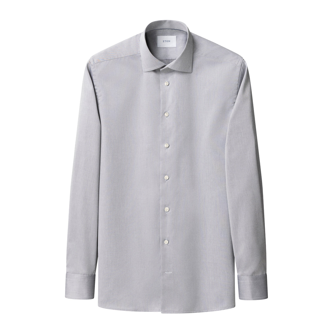 Gray Solid Signature Twill Slim Fit Shirt