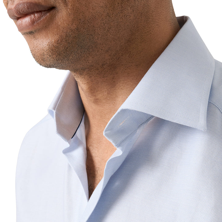 Light Blue Semi-Solid Twill Slim Fit Shirt - ETON
