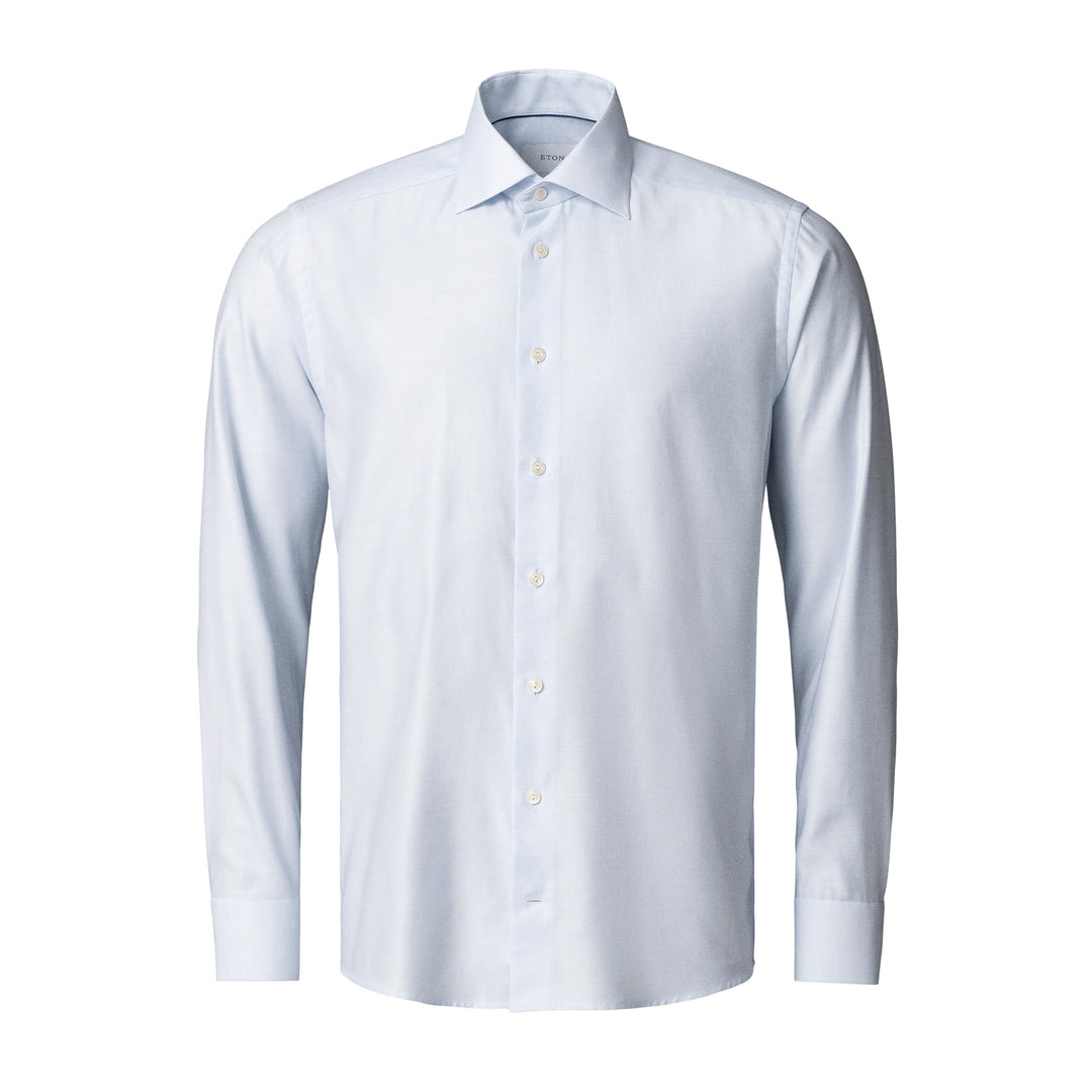 Light Blue Semi-Solid Twill Slim Fit Shirt - ETON