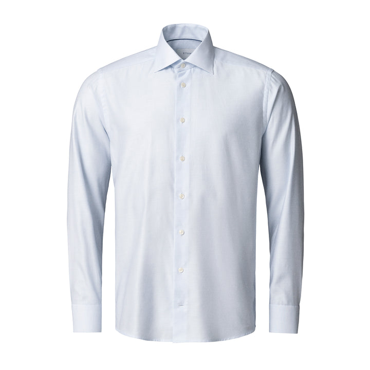 Light Blue Semi-Solid Twill Slim Fit Shirt - ETON
