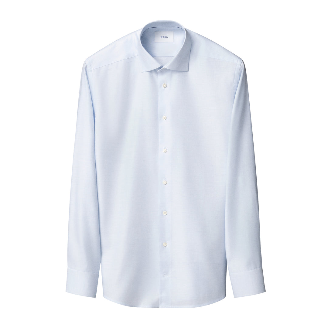 Light Blue Semi-Solid Twill Slim Fit Shirt - ETON