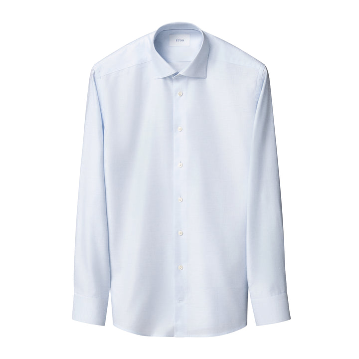 Light Blue Semi-Solid Twill Slim Fit Shirt - ETON