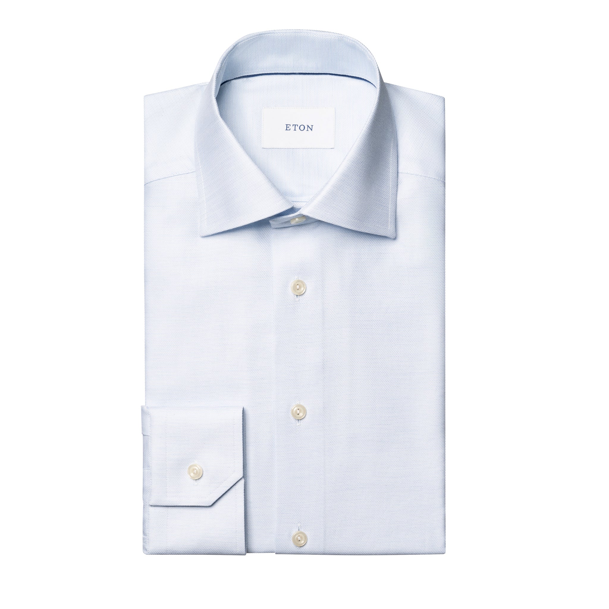 Light Blue Semi-Solid Twill Slim Fit Shirt - ETON