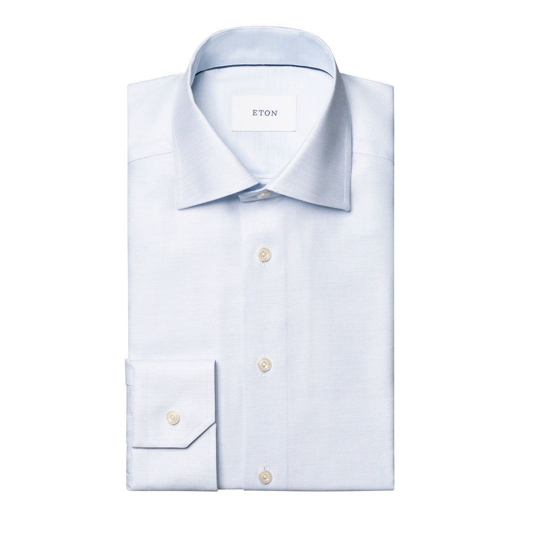 Light Blue Semi-Solid Twill Slim Fit Shirt - ETON
