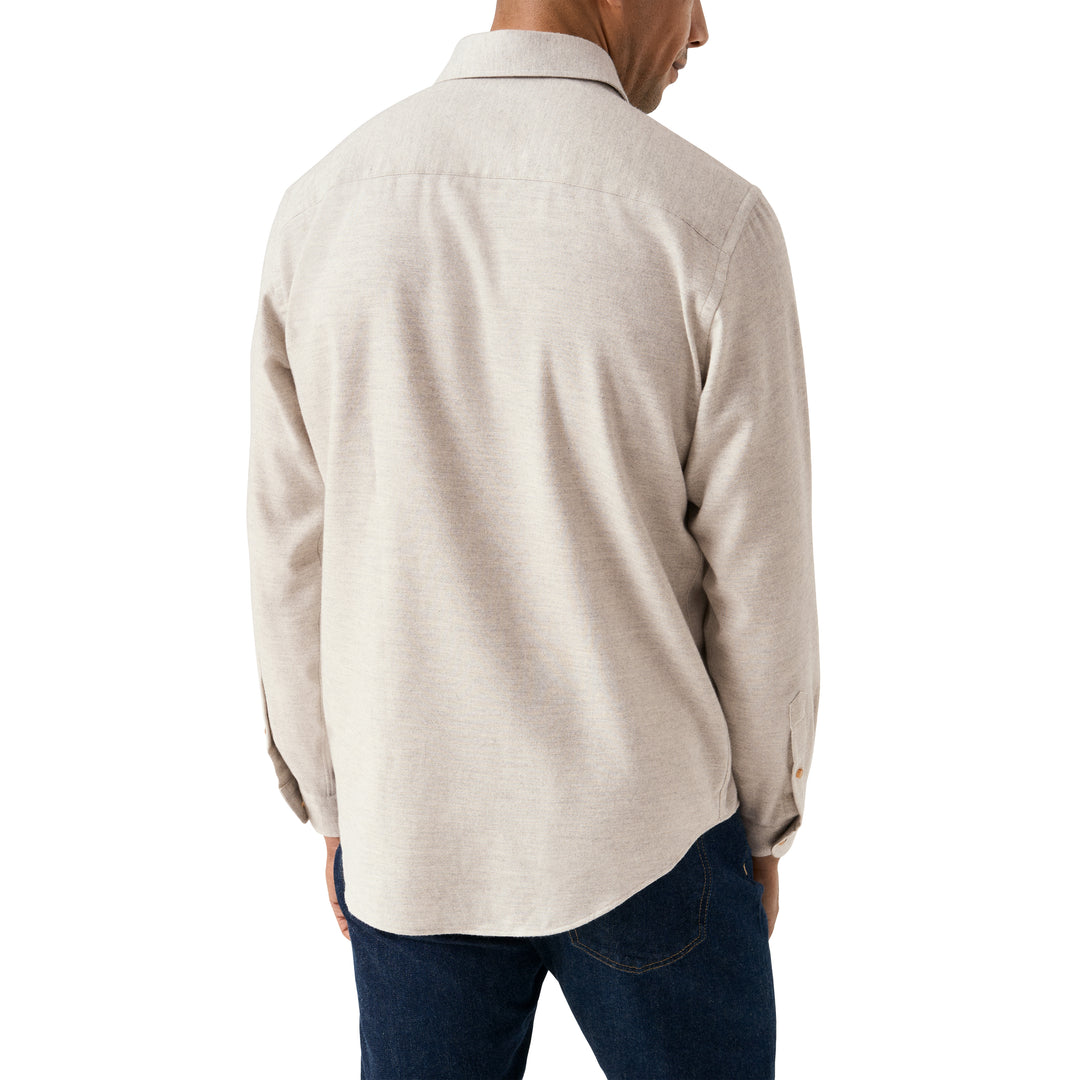 Light Putty Gray Solid Flannel Regular Fit Shirt - ETON - Boutique Jacques International