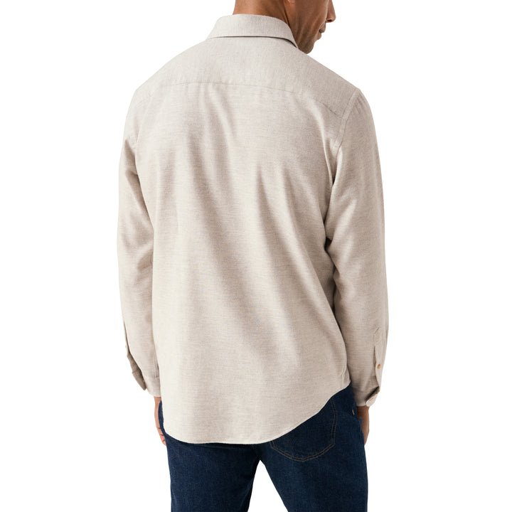 Light Putty Gray Solid Flannel Regular Fit Shirt - ETON - Boutique Jacques International
