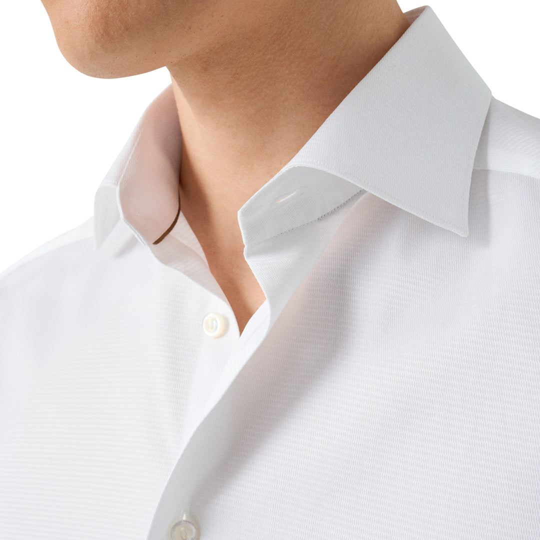 White Semi-Solid Supima 120 Elevated Twill Contemporary Fit Shirt - ETON - Boutique Jacques International