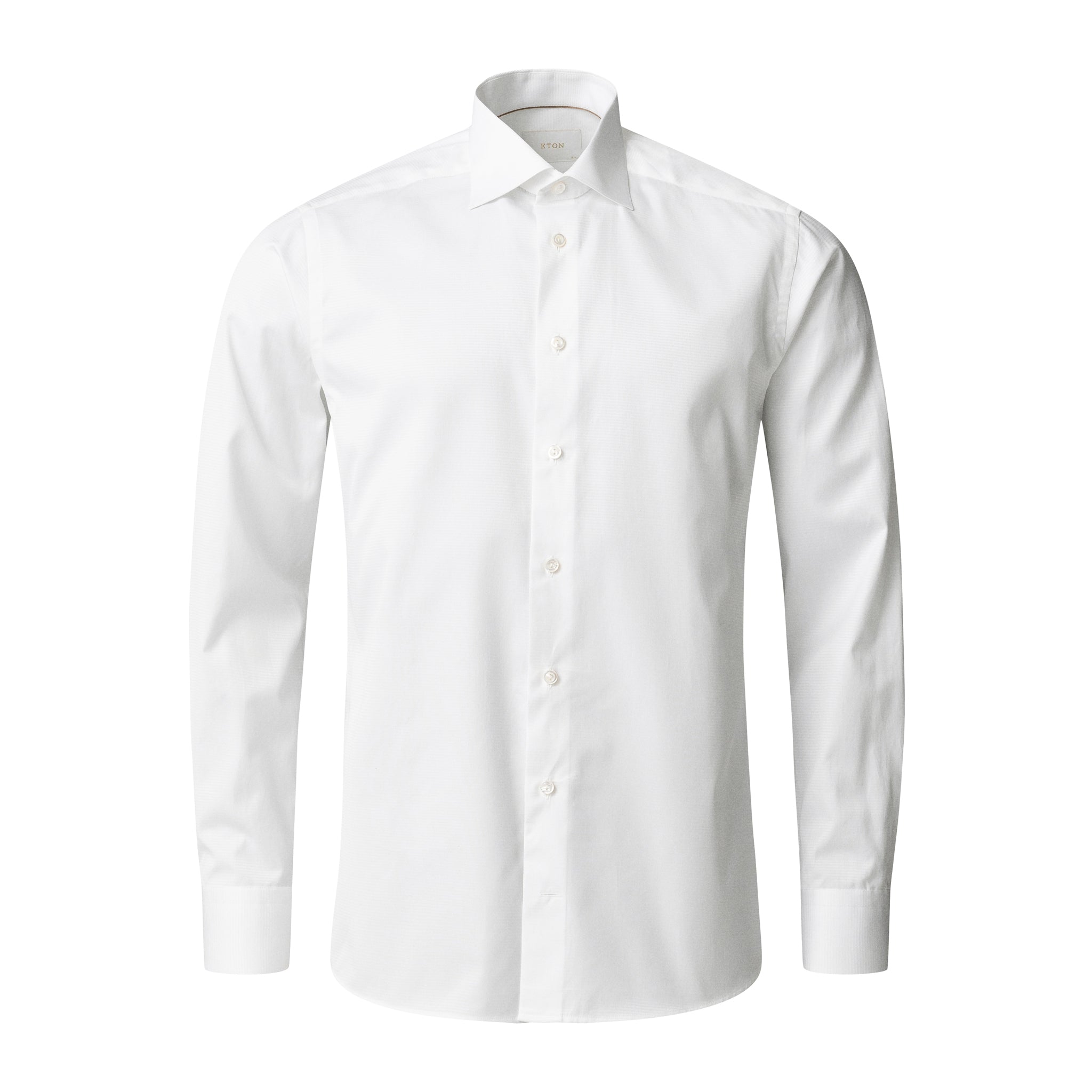 White Semi-Solid Supima 120 Elevated Twill Contemporary Fit Shirt - ETON